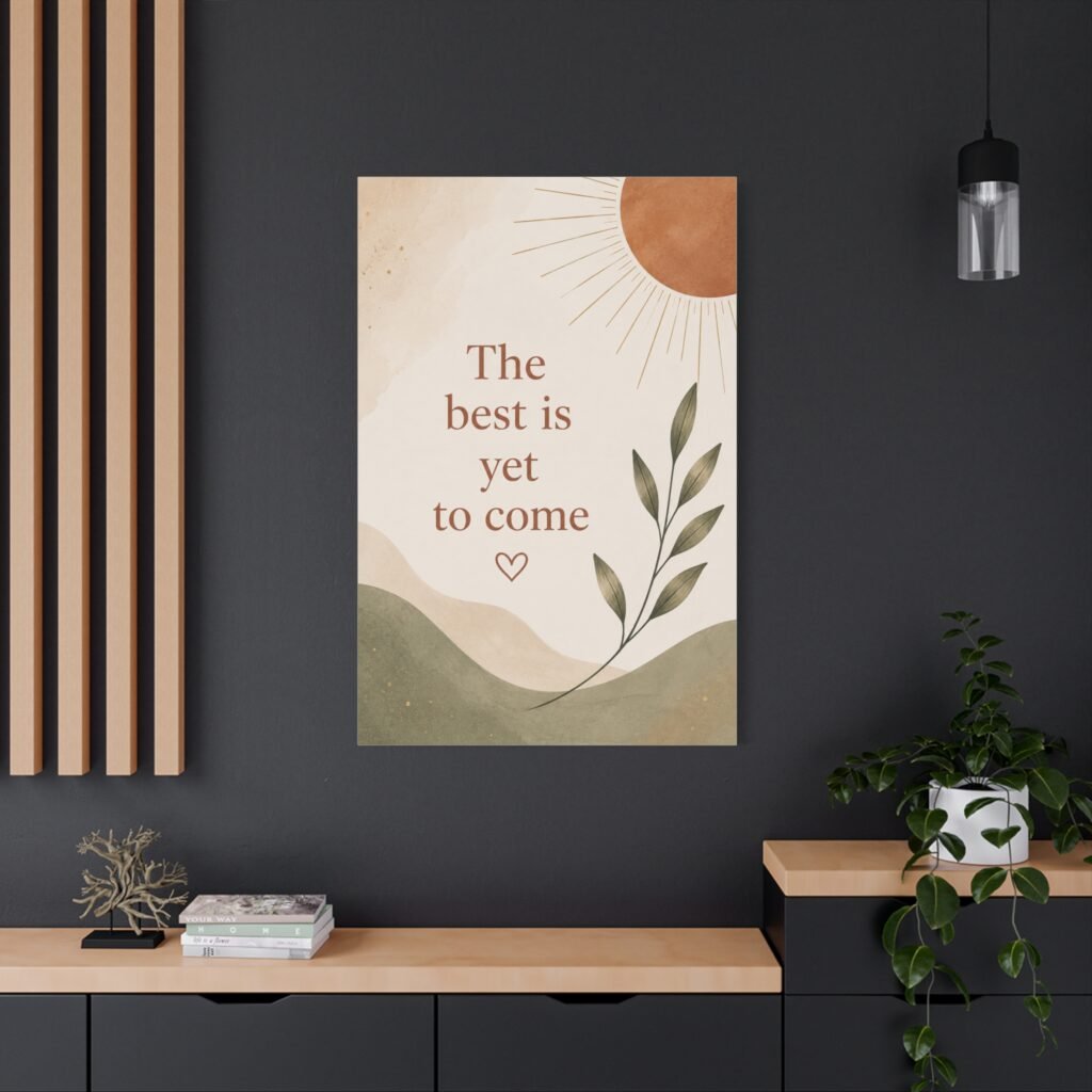 Matte Stretched Canvas Wall Art — "The Best Is Yet To Come" Inspirational Quote Print