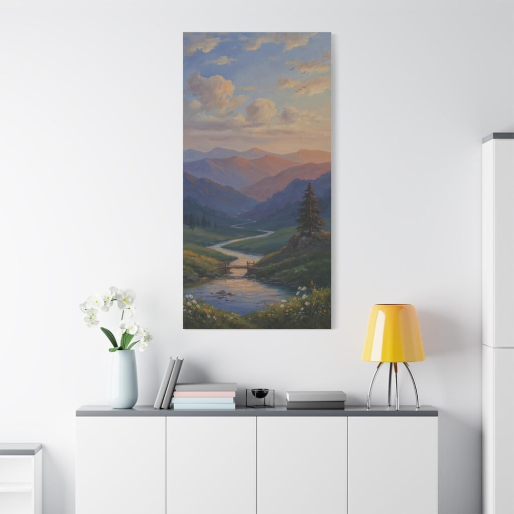 Mountain Valley Landscape Matte Canvas Print