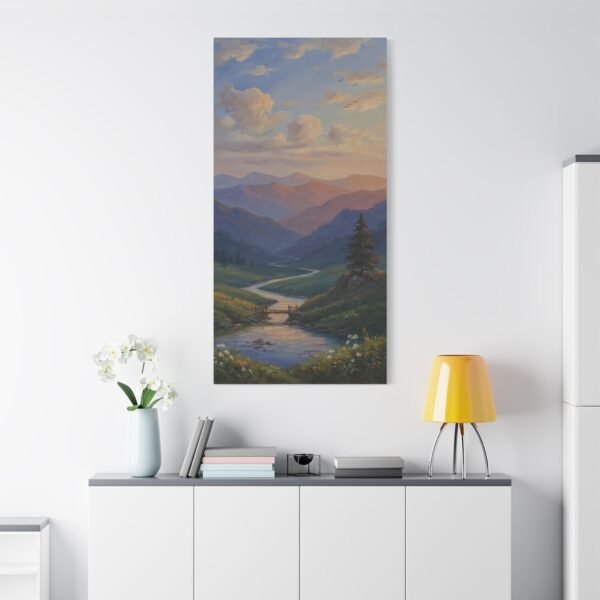 Mountain Valley Landscape Matte Canvas Print - Image 2