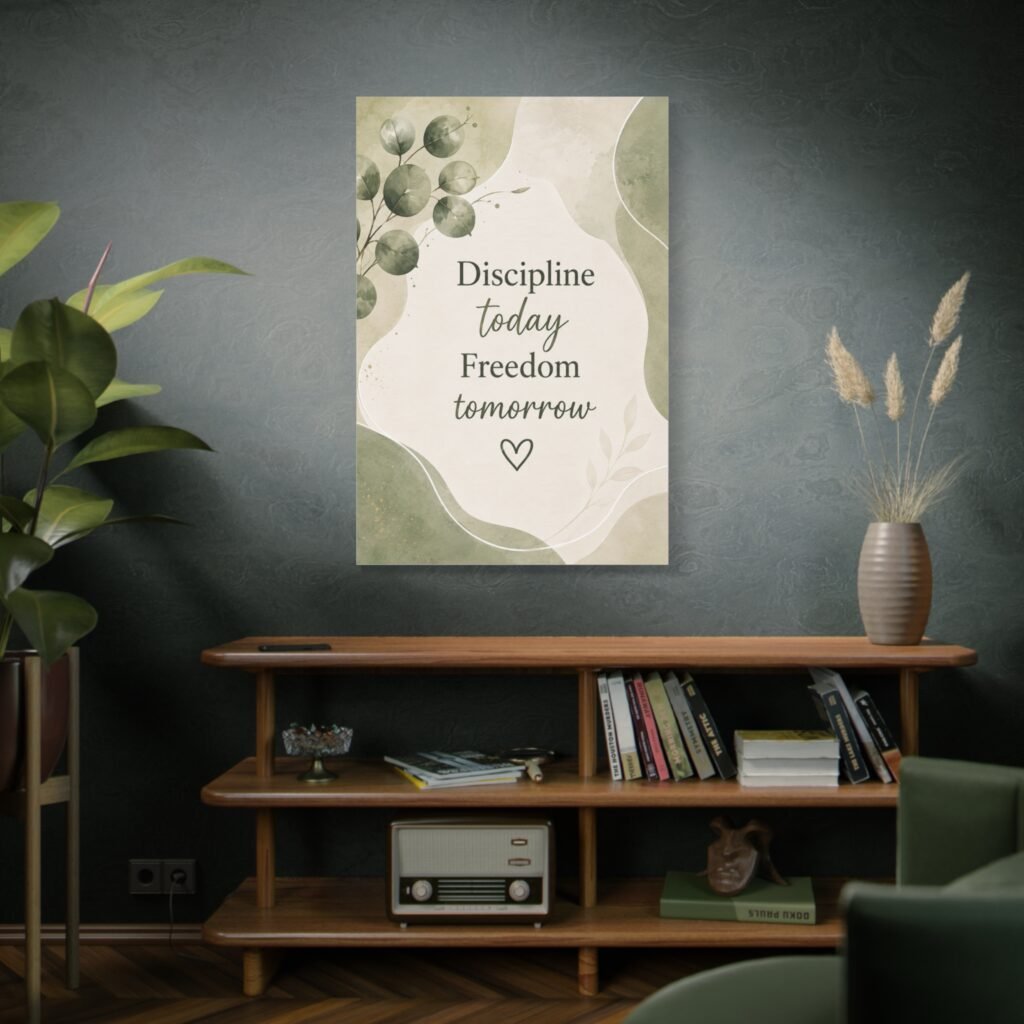 Discipline Today Freedom Tomorrow Canvas Wall Art