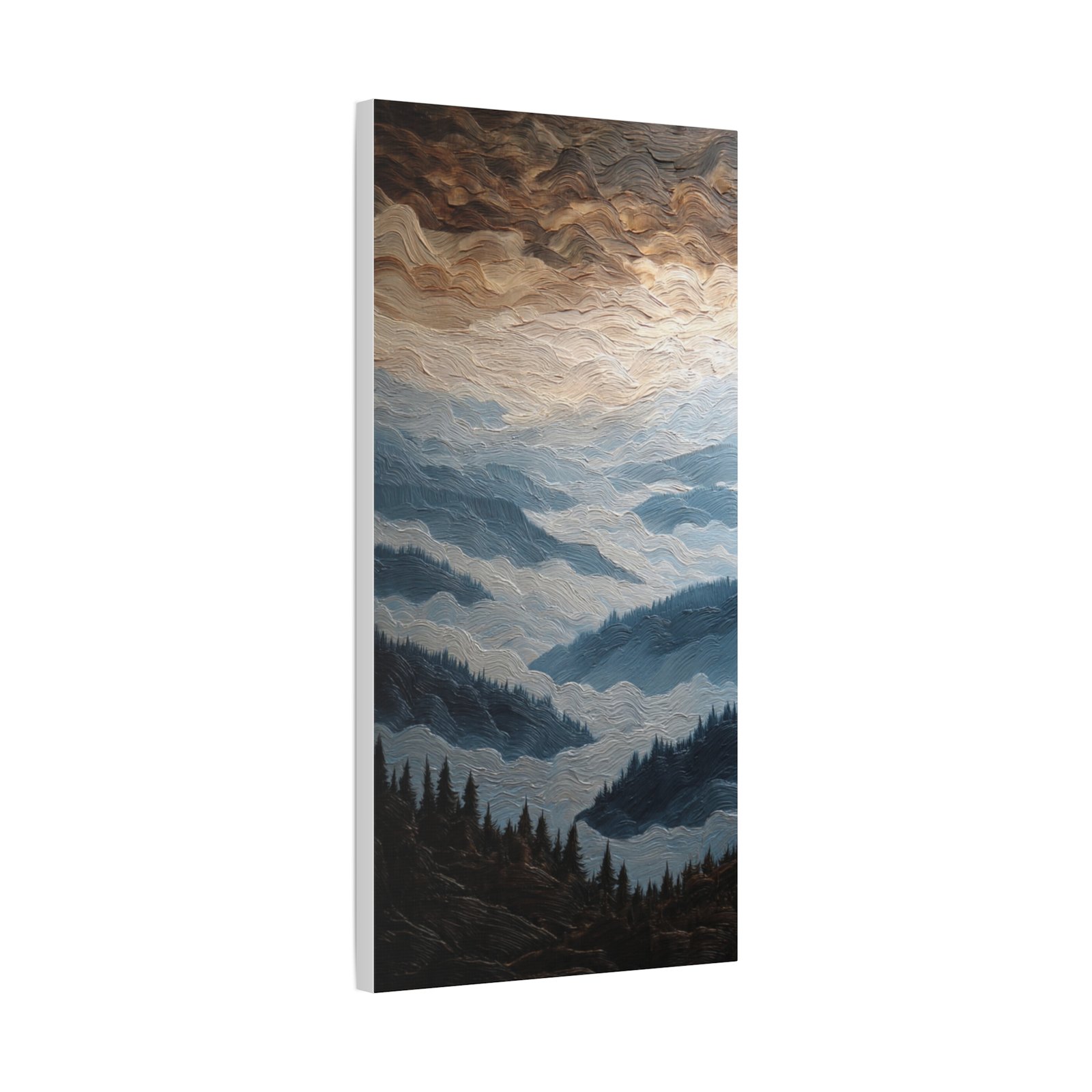 Misty Mountain Landscape Canvas Wall Art – Stretched Matte 1.25" - Image 3