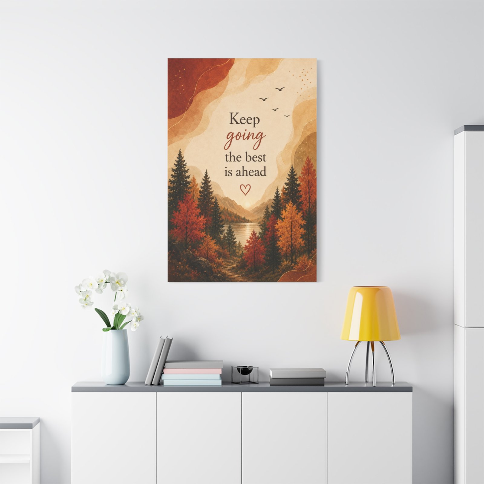 Keep Going Canvas Wall Art — 'Keep going the best is ahead' Inspirational Nature Print - Image 1