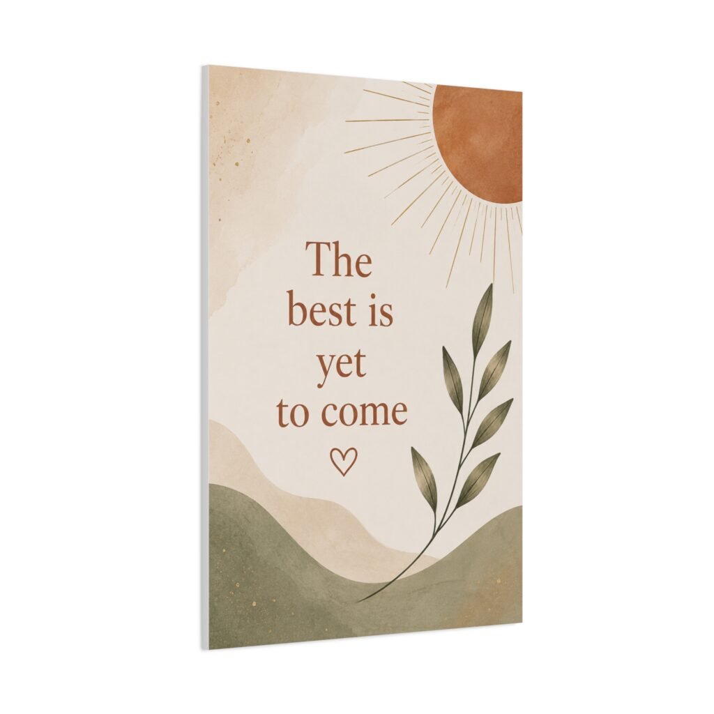Matte Stretched Canvas Wall Art — "The Best Is Yet To Come" Inspirational Quote Print