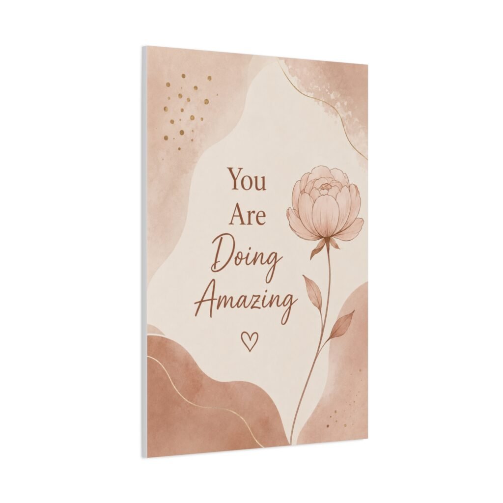 Doing Amazing Floral Canvas Wall Art — Inspirational "You Are Doing Amazing" Quote