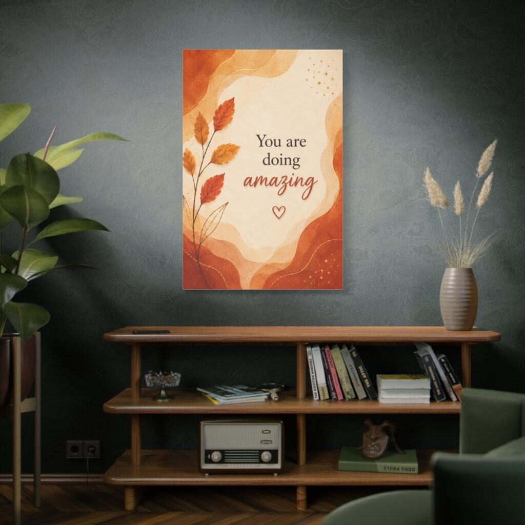 Inspirational Canvas Wall Art - "You Are Doing Amazing" Autumn Leaves