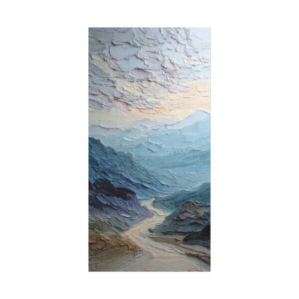 Mountain Mist Matte Canvas Wall Art - Textured Blue Landscape, Stretched 1.25" - Image 1