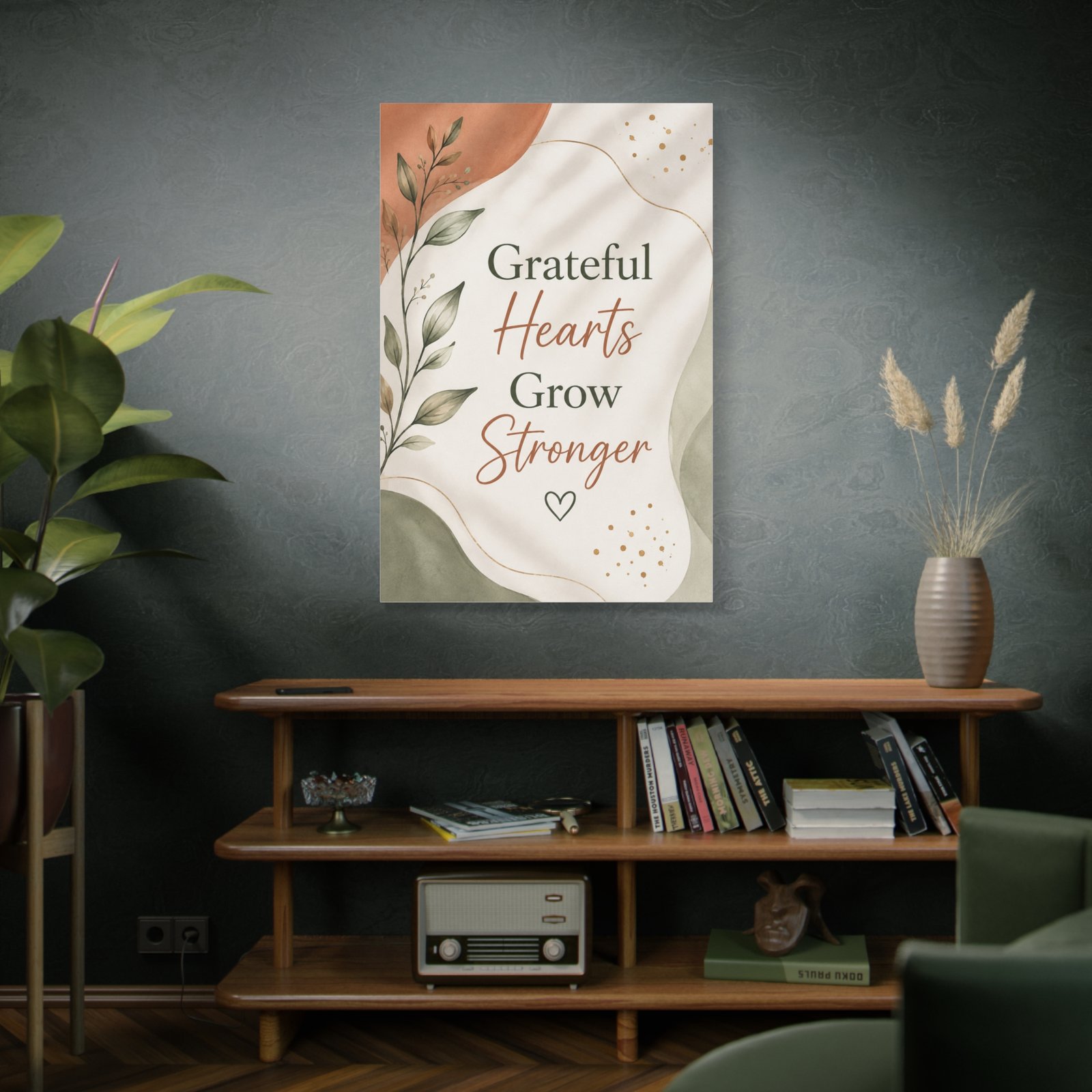 Grateful Hearts Grow Stronger – Inspirational Wall Canvas - Image 5