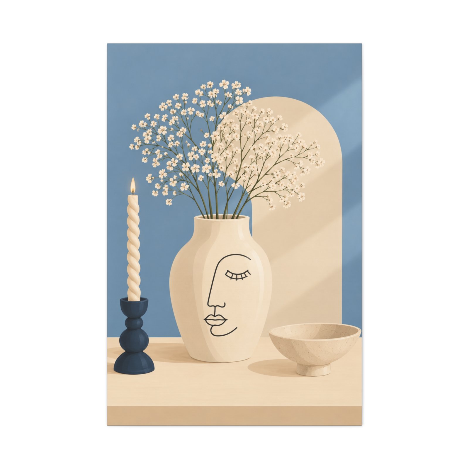 Abstract Ceramic Vase Canvas Print — Modern Minimal Wall Art - Image 2