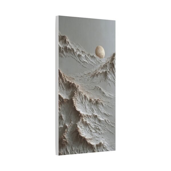 Moonlit Mountain Canvas Art - Textured Neutral Wall Decor - Image 3