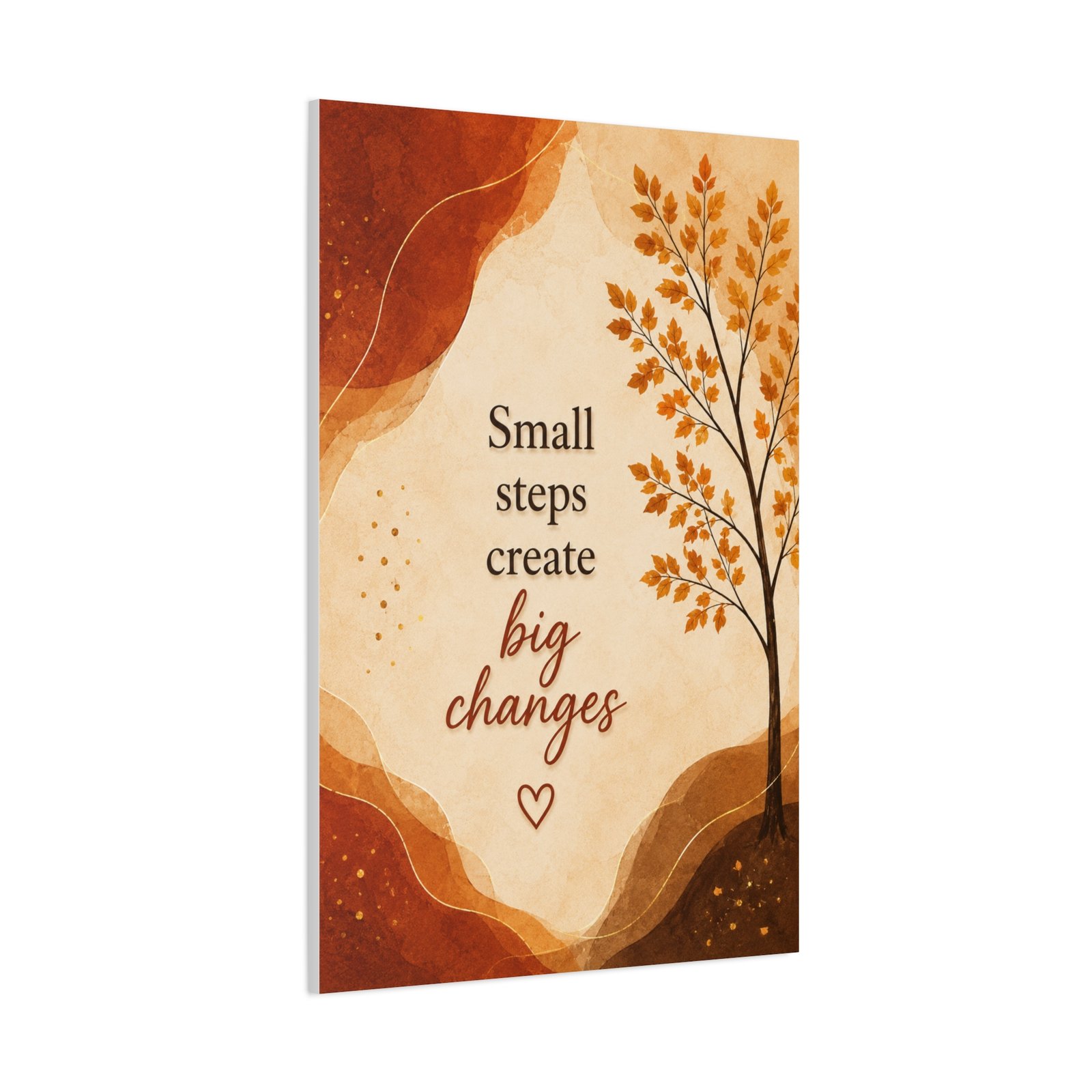 Inspirational Canvas Wall Art - "Small Steps Create Big Changes" Autumn Tree - Image 3