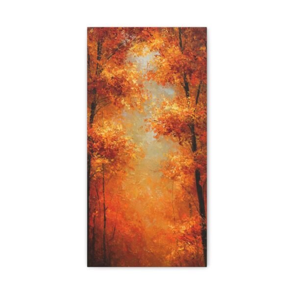 Autumn Forest Canvas Print — Orange Fall Trees Stretched Matte Wall Art - Image 1