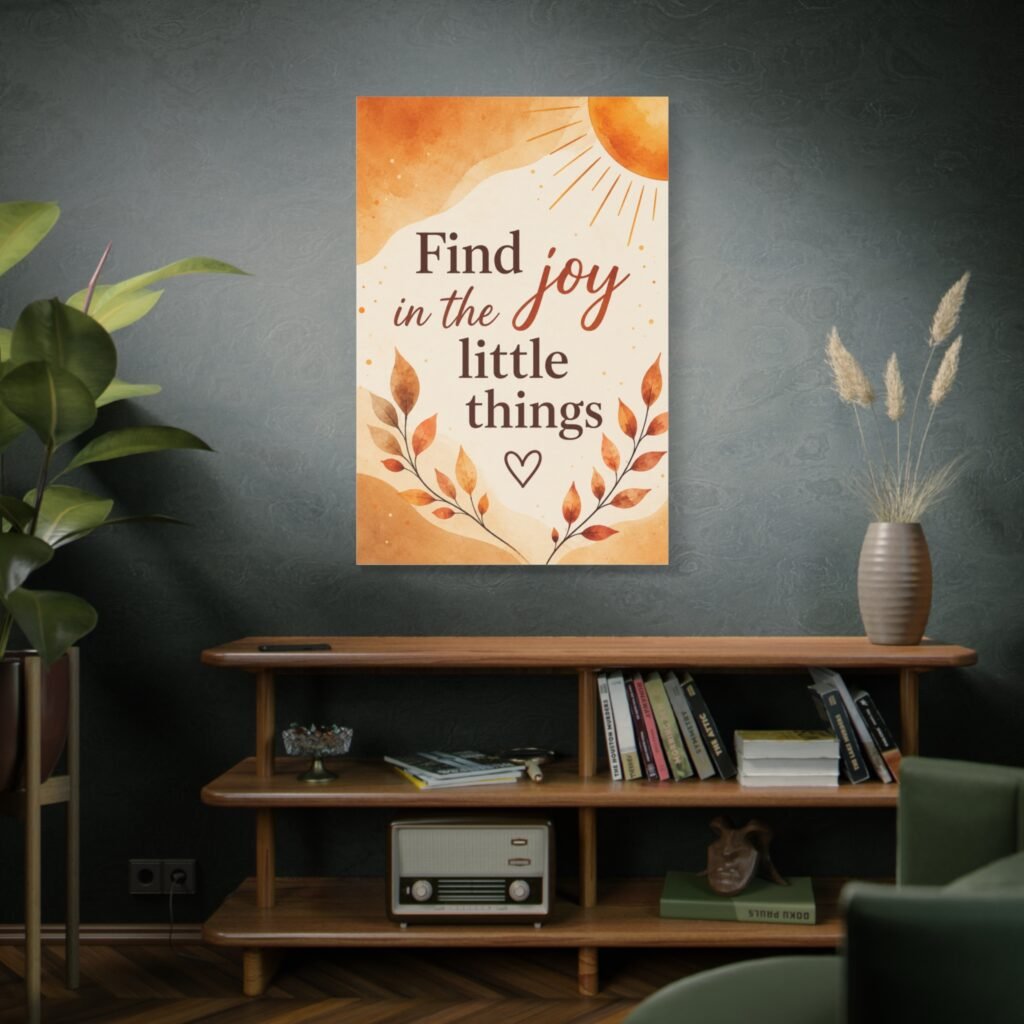 Find Joy in the Little Things — Inspirational Matte Canvas Wall Art