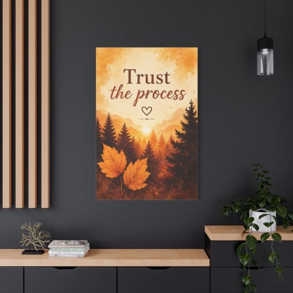 Trust the Process Canvas Wall Art — Autumn Forest Motivational Print - Image 4