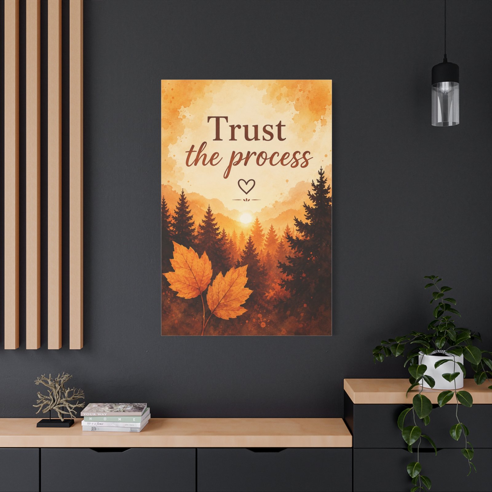 Trust the Process Canvas Wall Art — Autumn Forest Motivational Print - Image 4