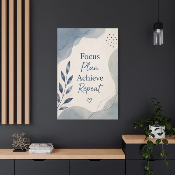 Focus Plan Achieve Repeat Canvas Wall Art - Image 4