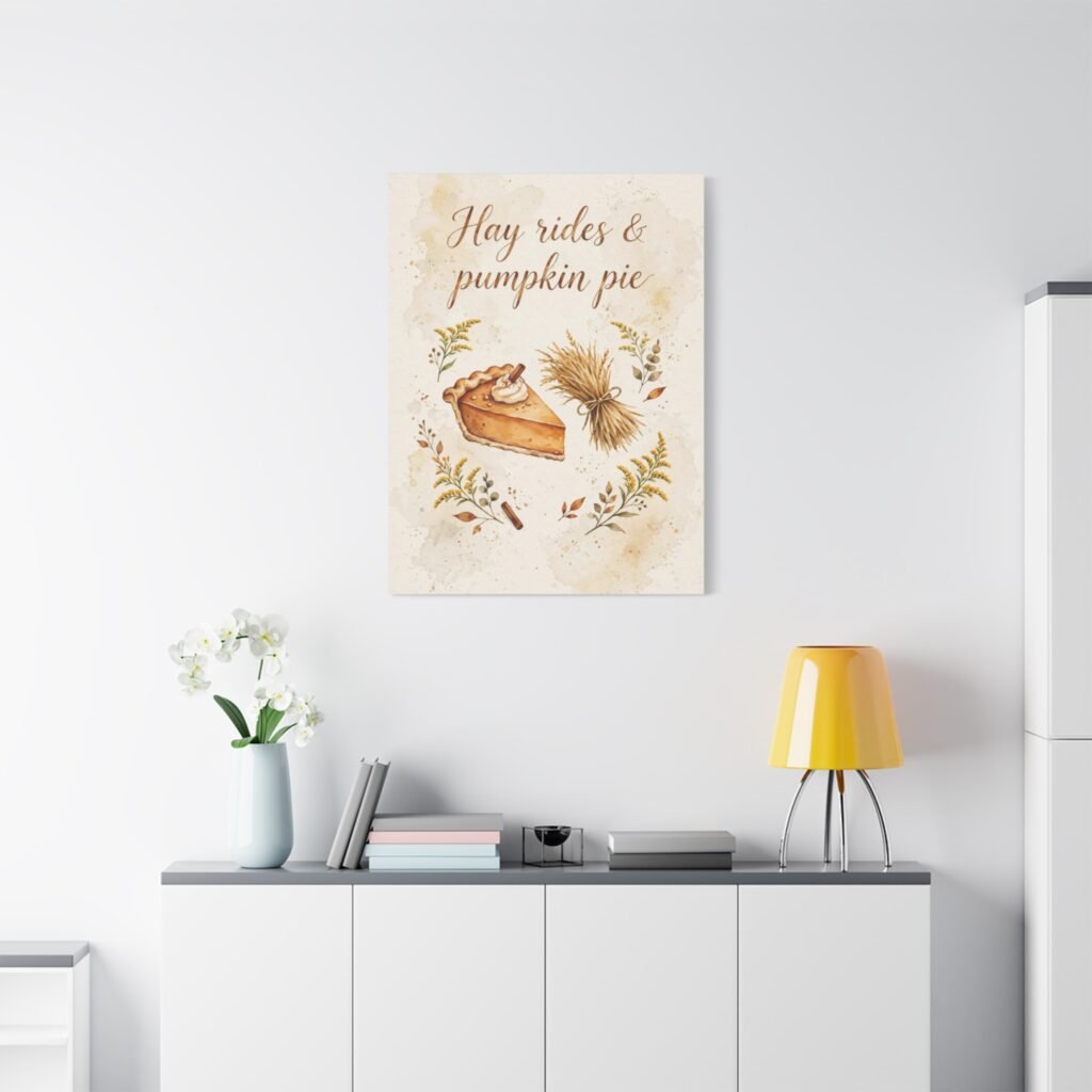 Hay Rides & Pumpkin Pie Canvas Wall Art