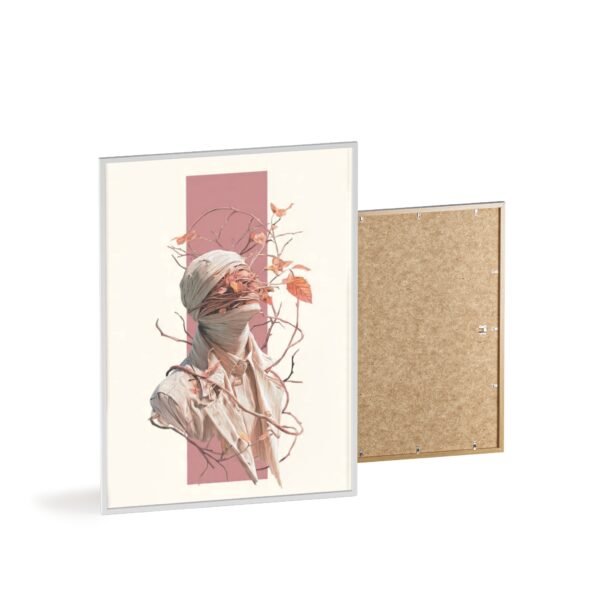 Surreal Botanical Portrait Poster with Wooden Frame - Image 4