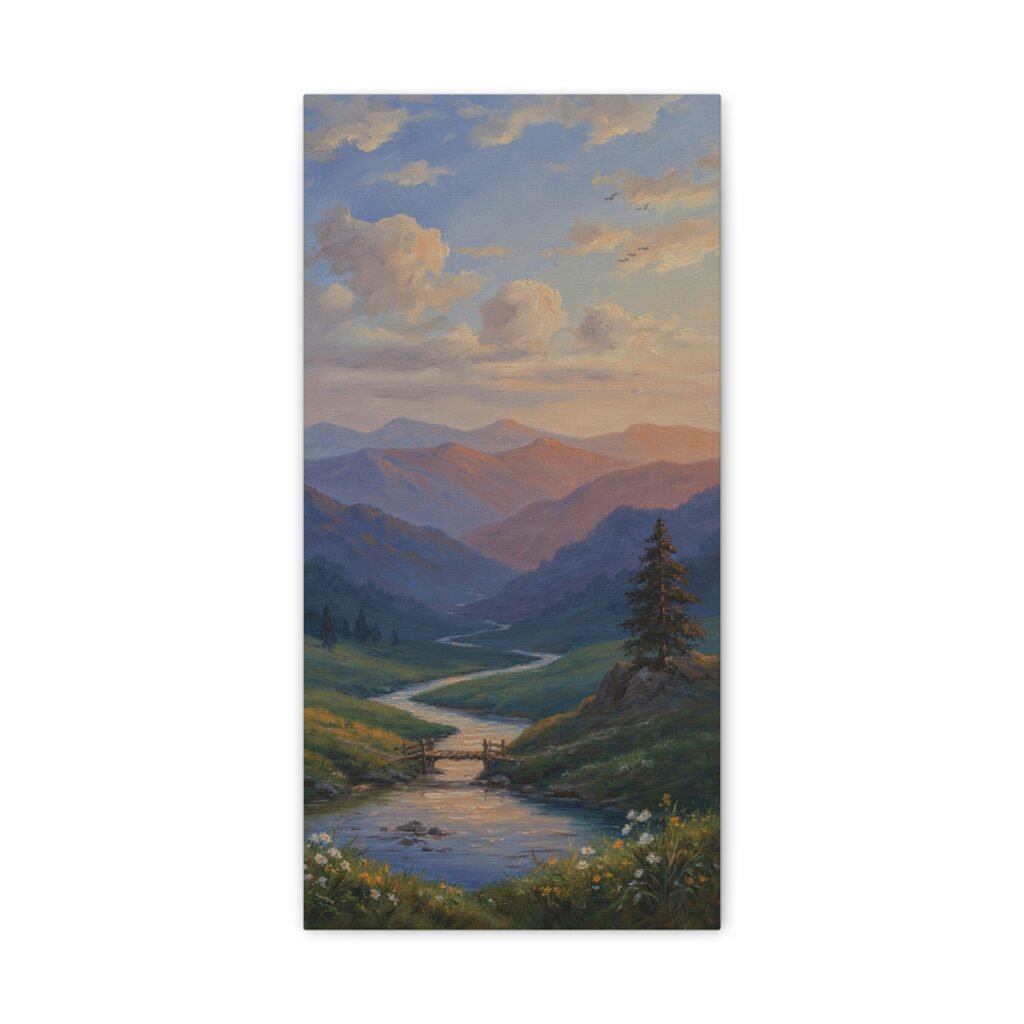 Mountain Valley Landscape Matte Canvas Print
