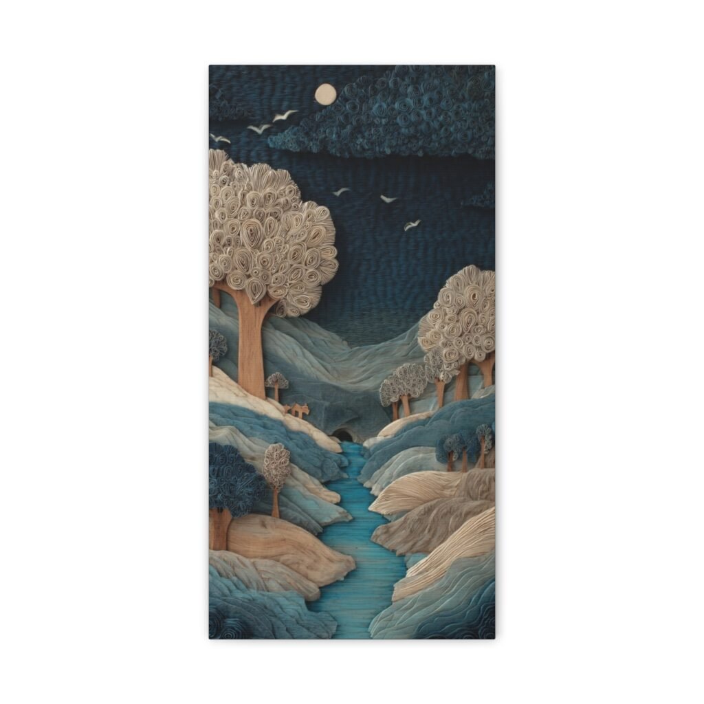 Textured Woodland River Matte Canvas Wall Art – Stretched 1.25"