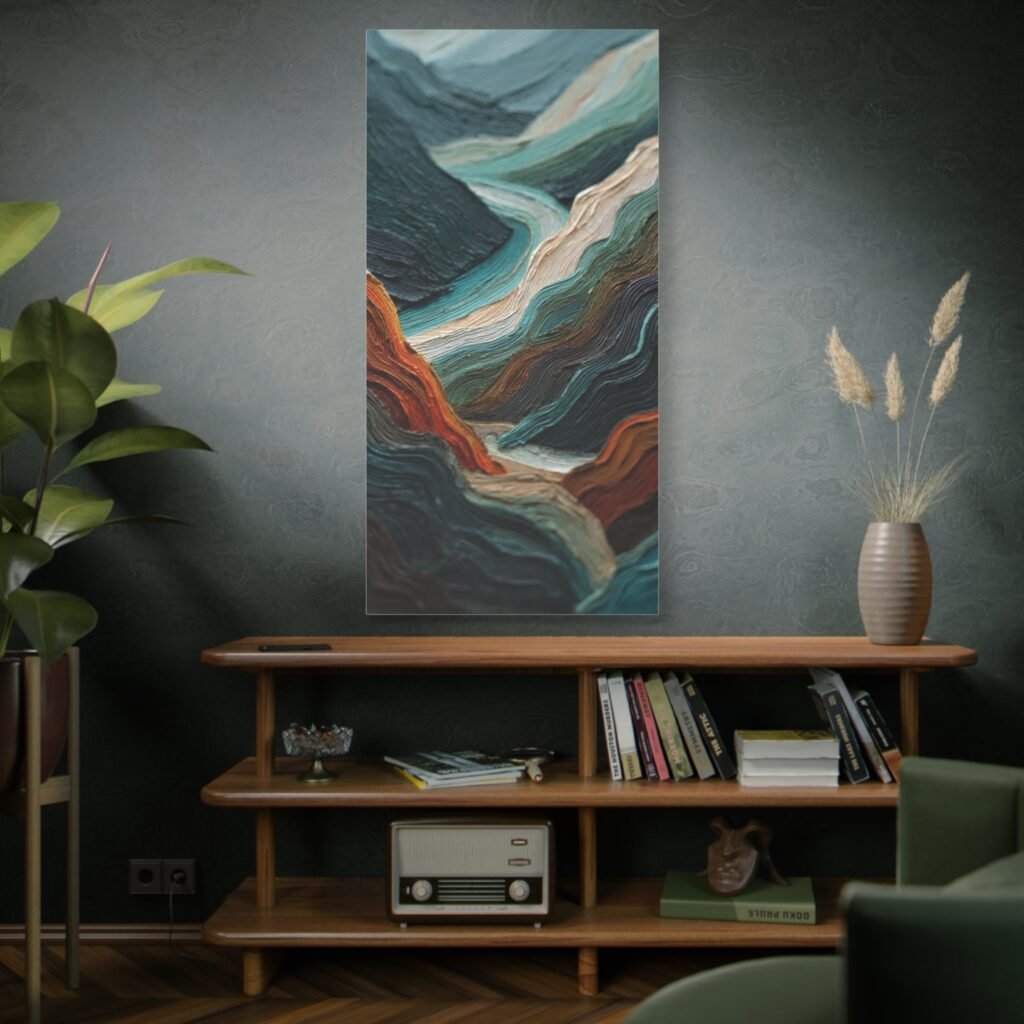Abstract Textured Landscape Canvas — Matte Stretched Wall Art