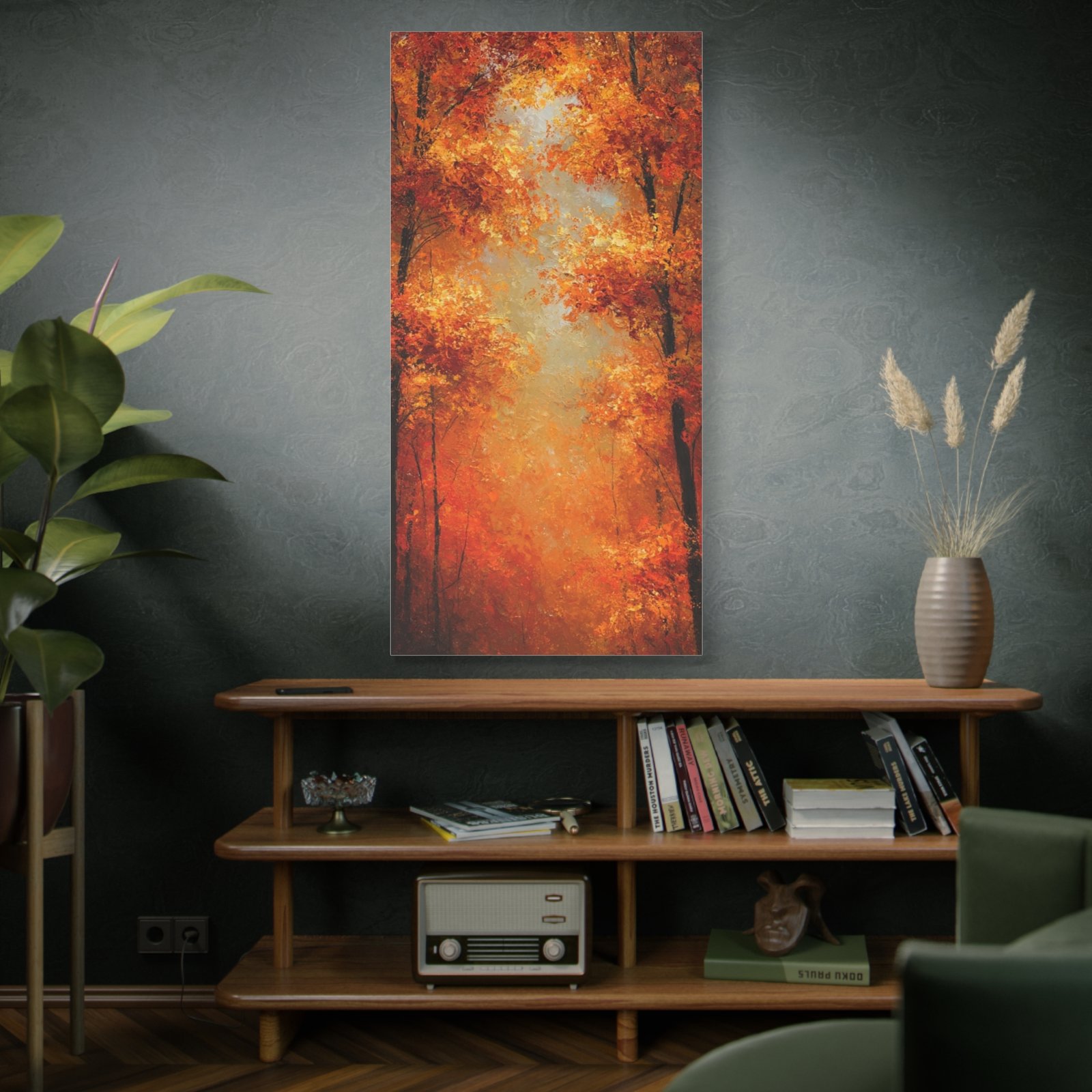 Autumn Forest Canvas Print — Orange Fall Trees Stretched Matte Wall Art - Image 5