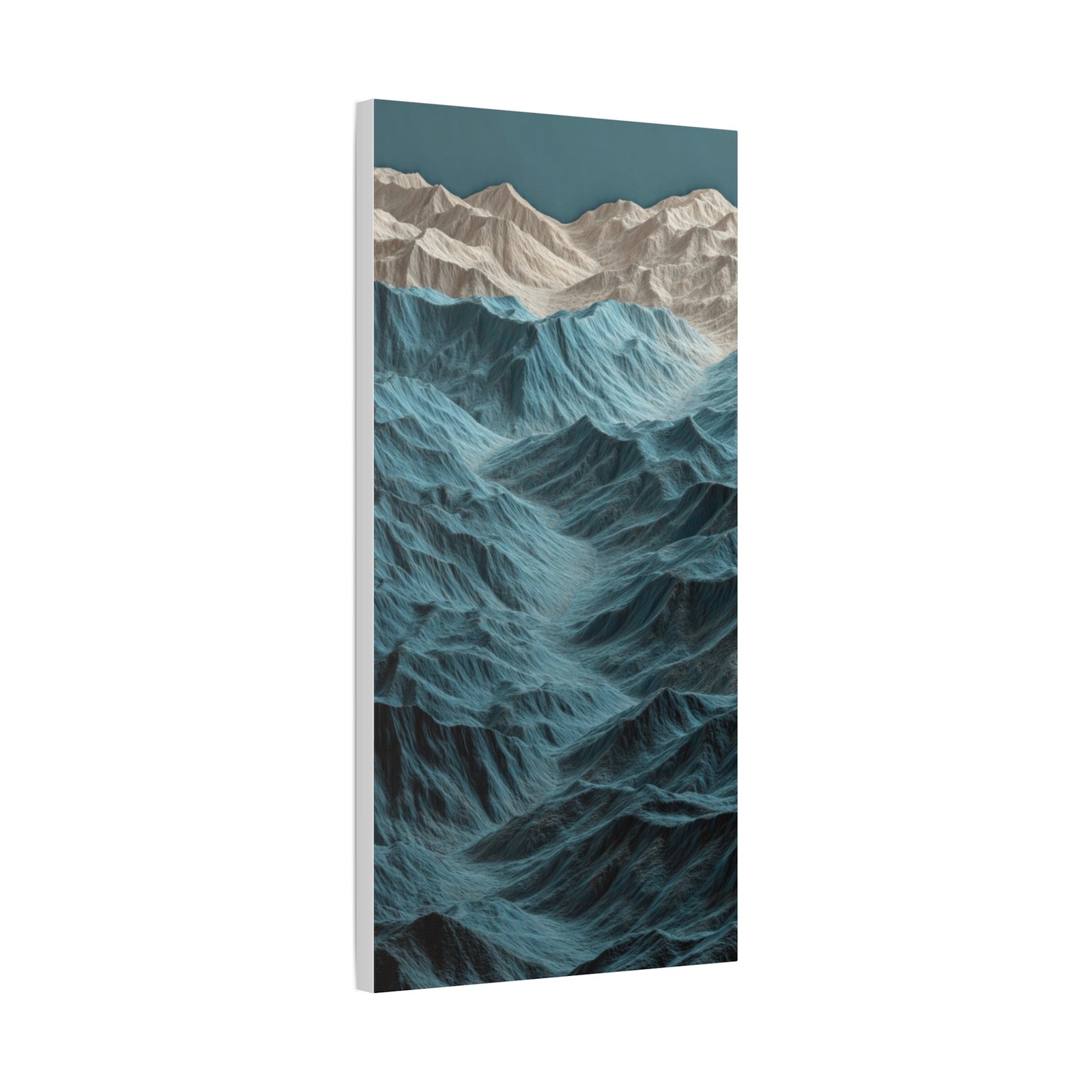 Abstract Ocean Waves Matte Canvas Art – Blue Textured Seascape Wall Decor - Image 3