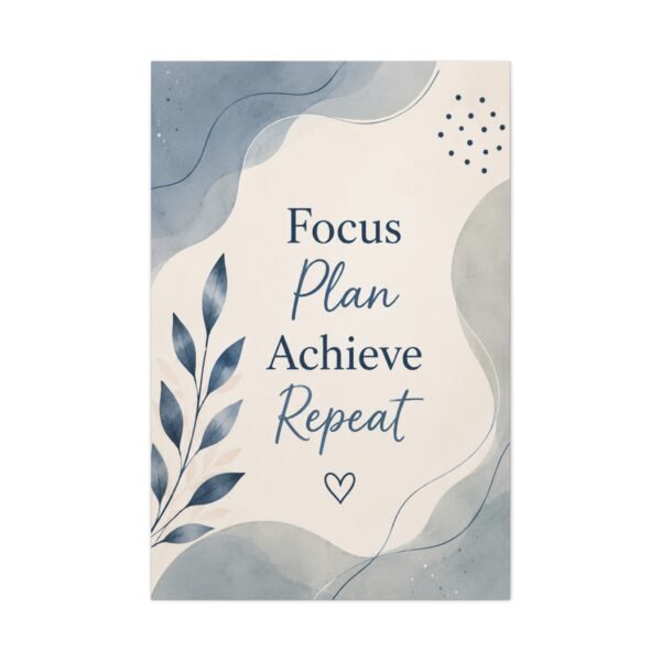 Focus Plan Achieve Repeat Canvas Wall Art - Image 2