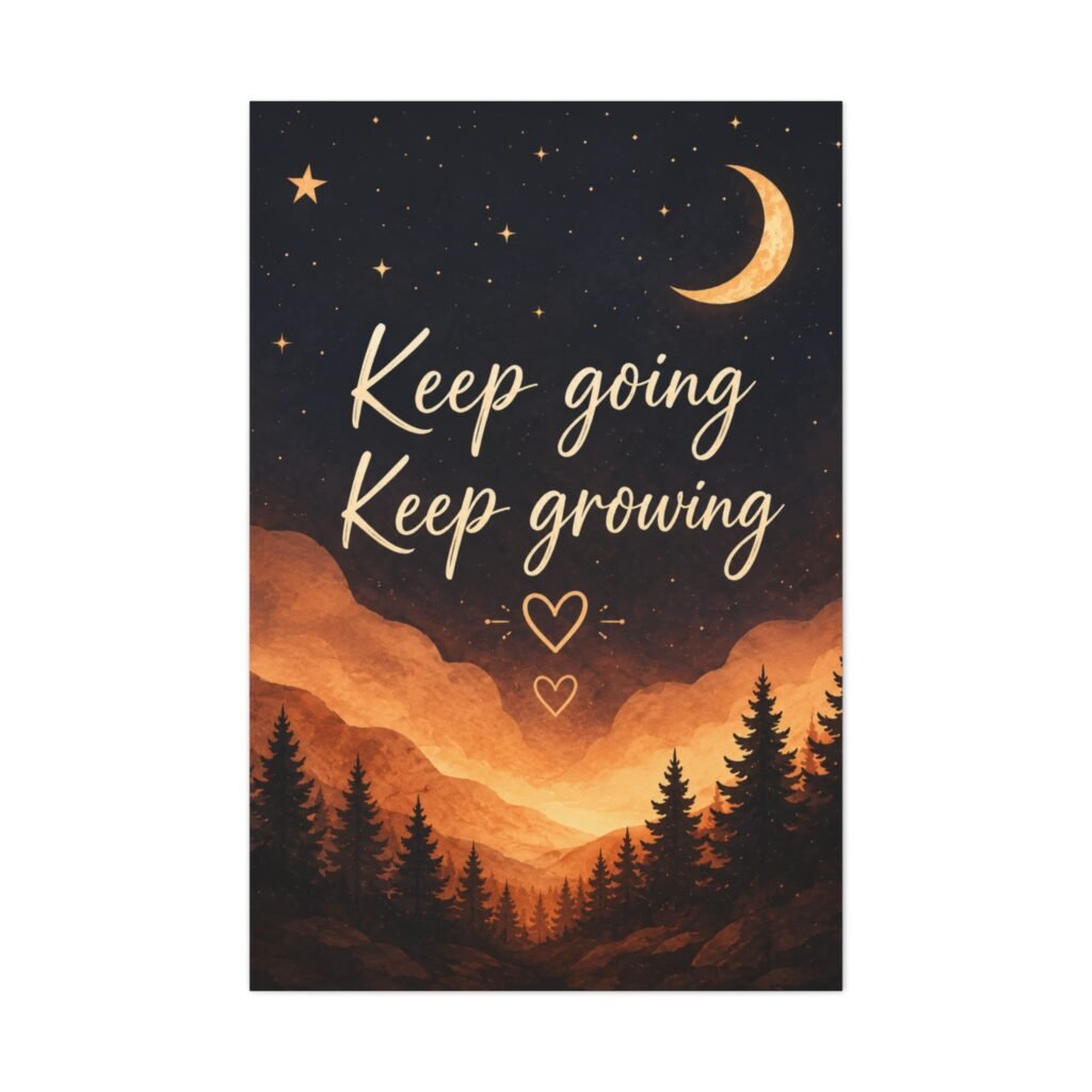 Keep Going Keep Growing Motivational Canvas Wall Art