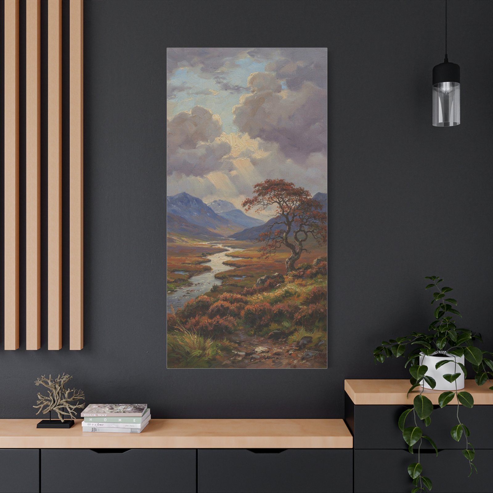 Matte Canvas Wall Art – Serene Highland River Landscape (Stretched 1.25") - Image 4