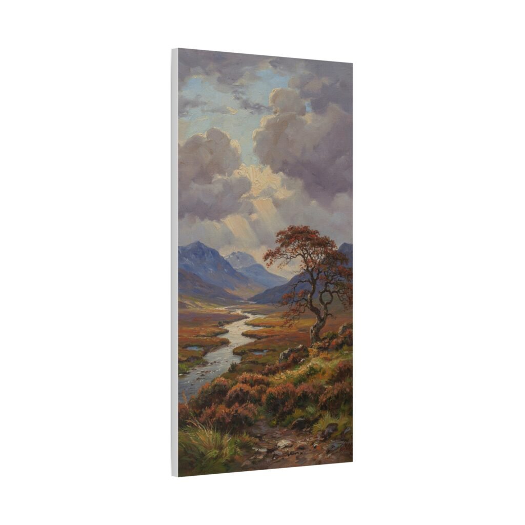 Matte Canvas Wall Art – Serene Highland River Landscape (Stretched 1.25")