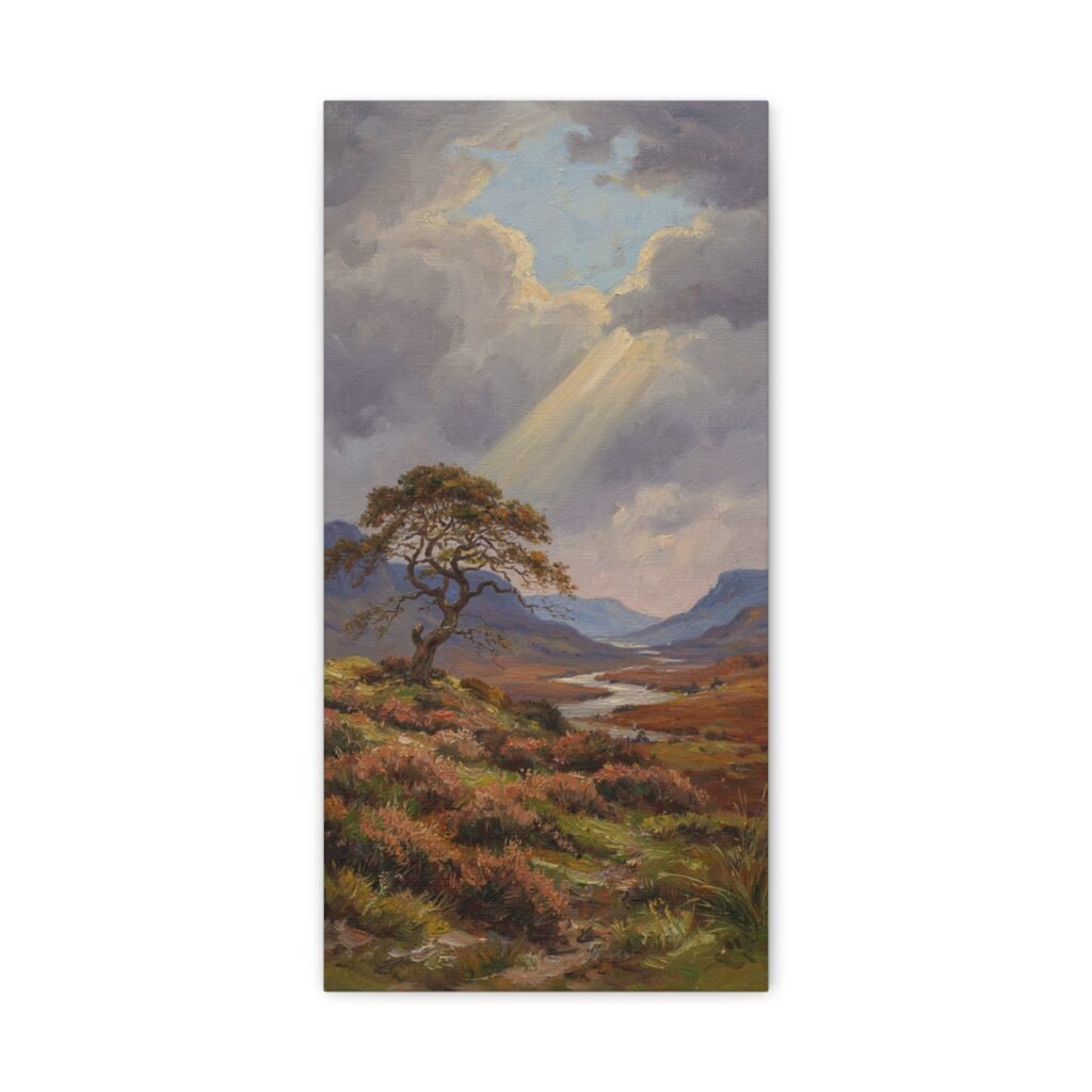 Landscape Canvas Print — Sunlit Highland Scene Matte Stretched Canvas
