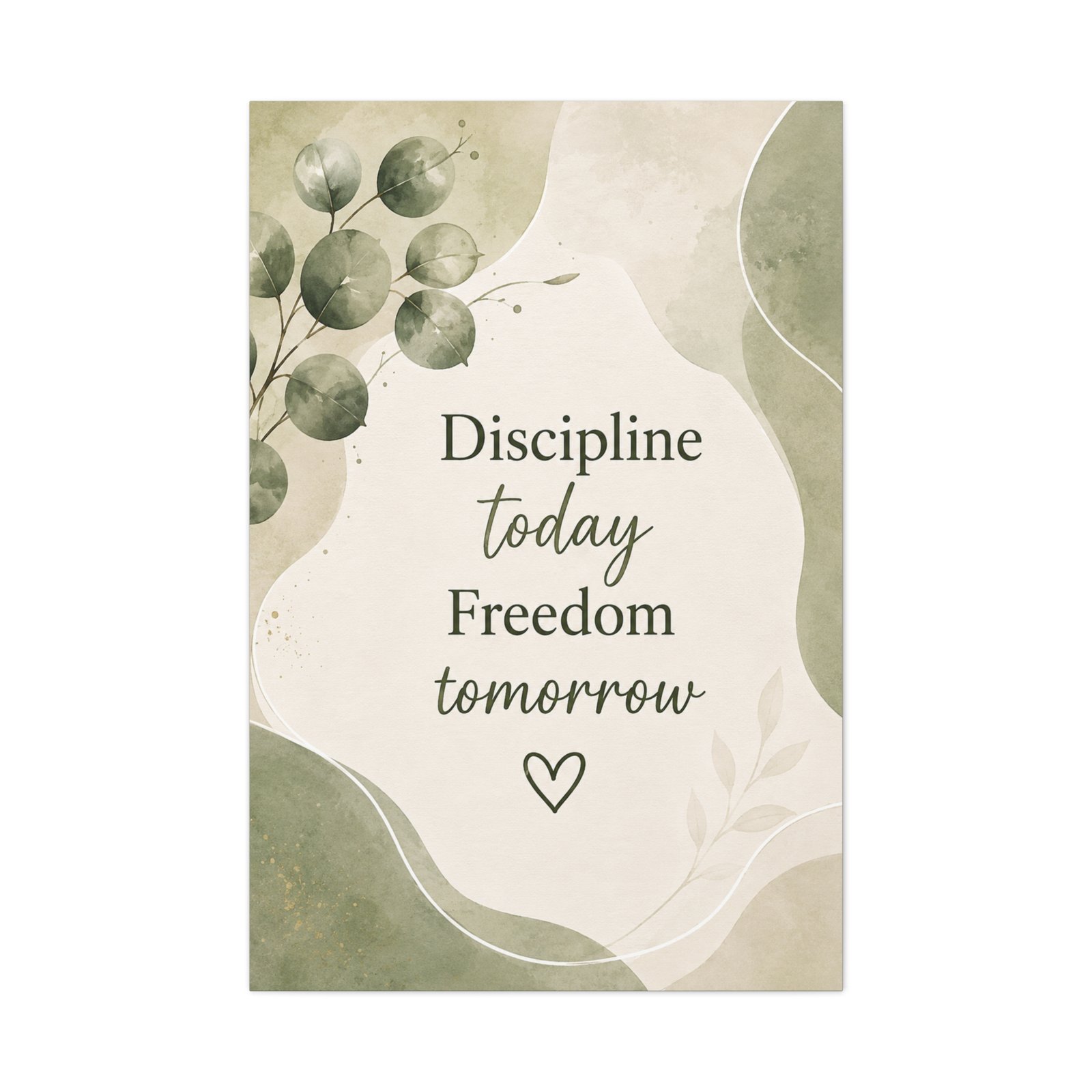 Discipline Today Freedom Tomorrow Canvas Wall Art - Image 2