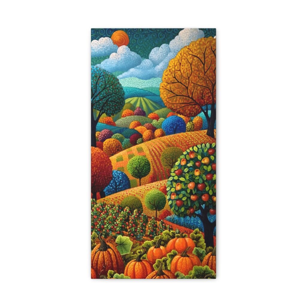 Colorful Autumn Landscape Canvas Print — Matte Stretched Wall Art