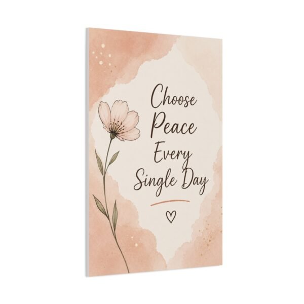 Choose Peace Every Single Day Floral Canvas Wall Art - Image 3