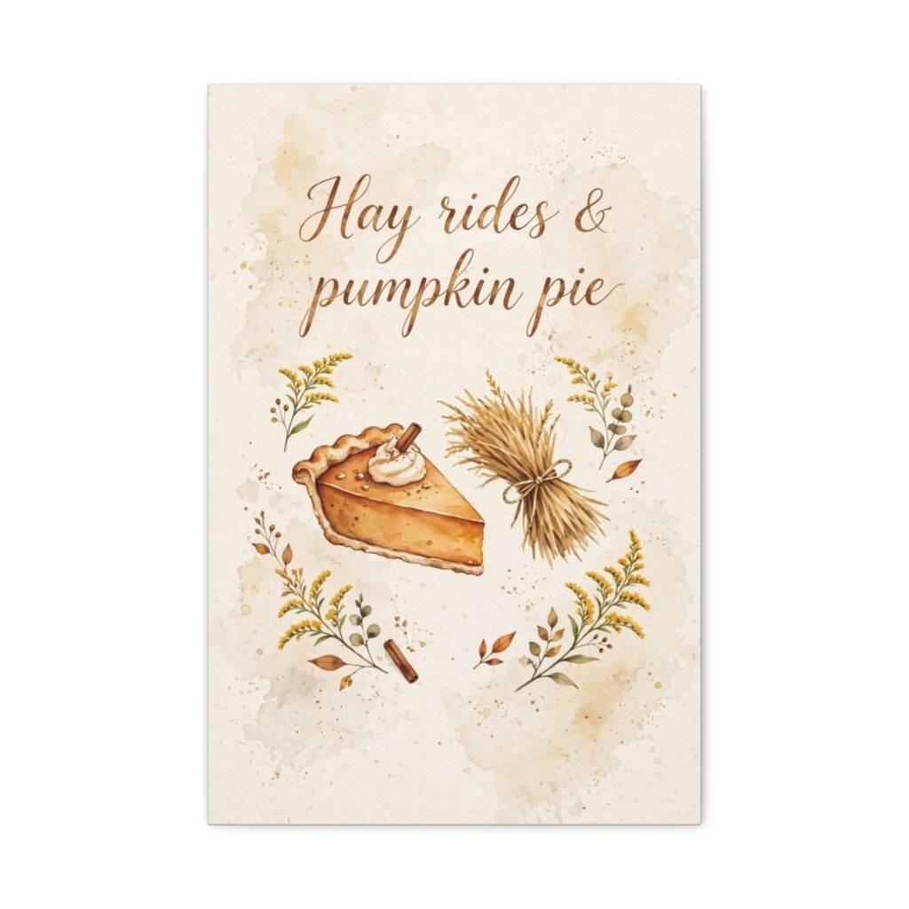 Hay Rides & Pumpkin Pie Canvas Wall Art