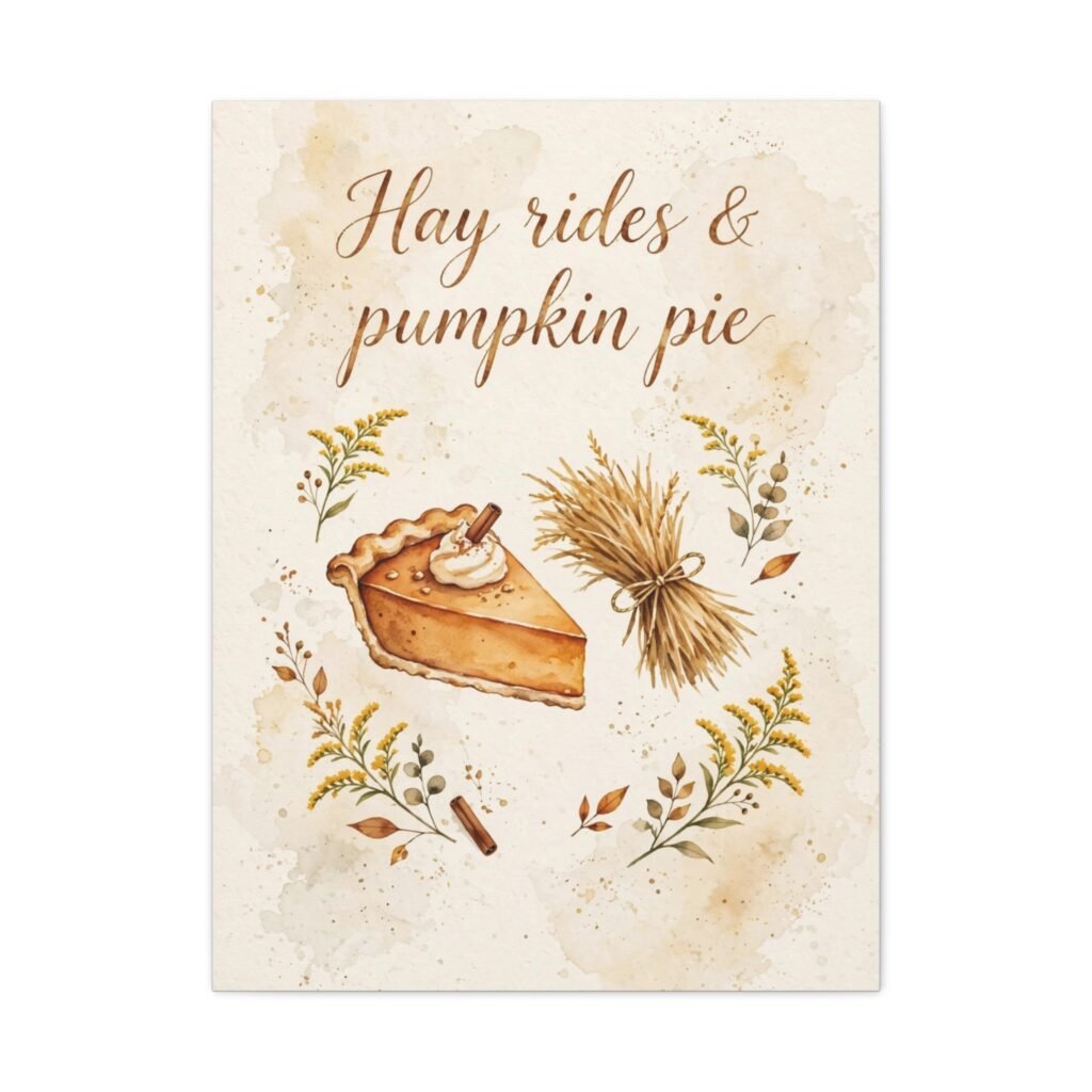 Hay Rides & Pumpkin Pie Canvas Wall Art