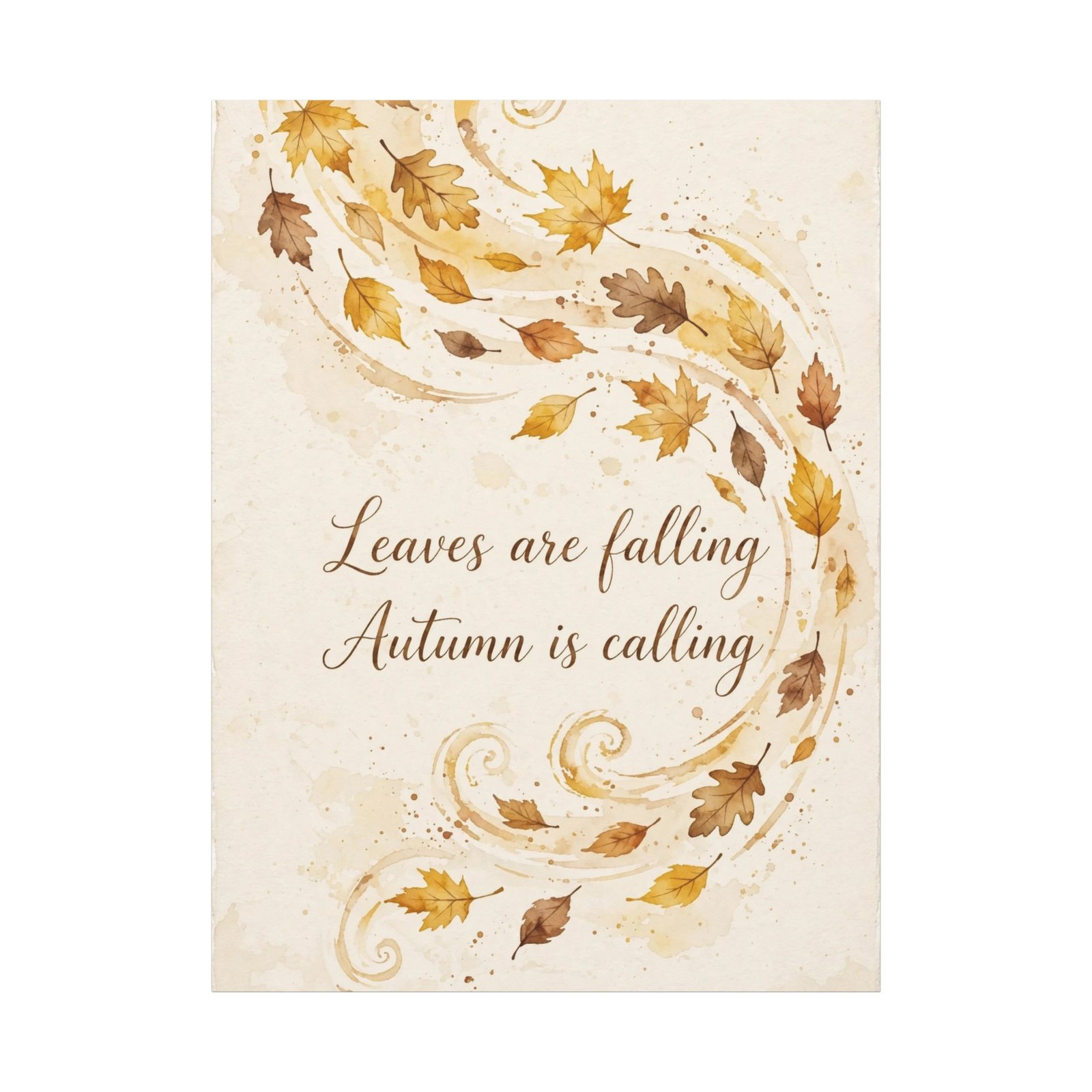 Autumn Wall Art Canvas - "Leaves are falling, Autumn is calling" Matte Stretched Canvas - Image 6