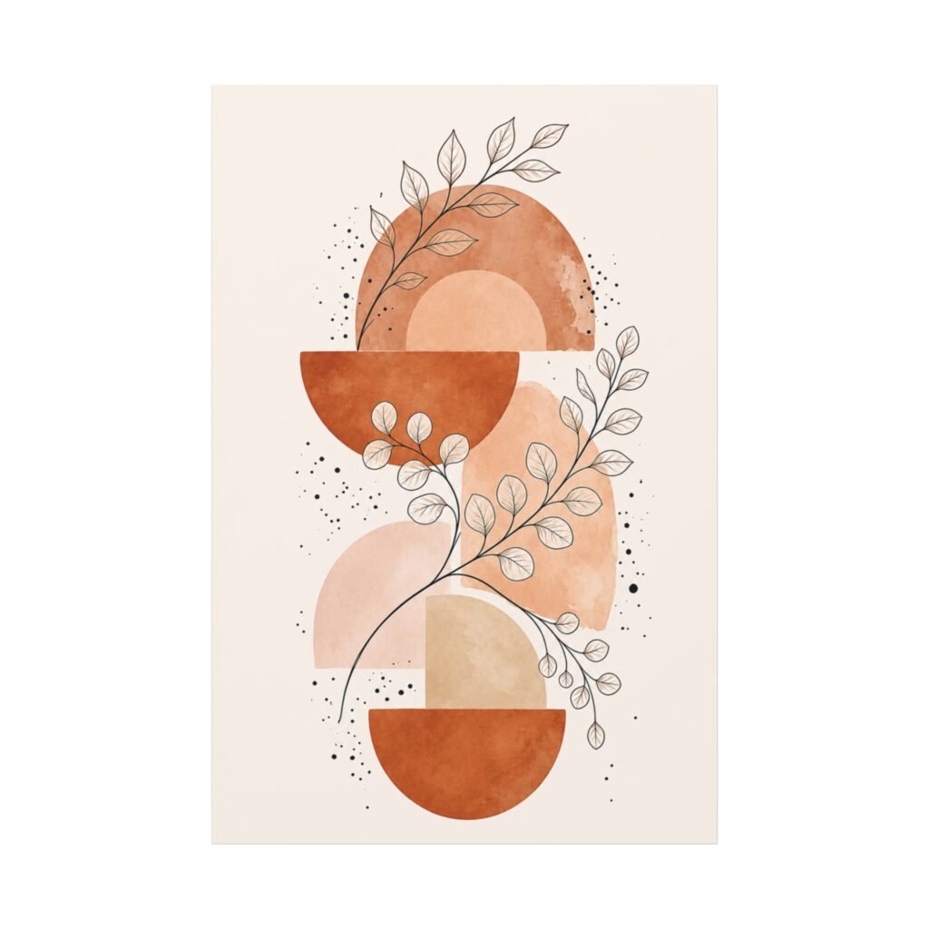 Abstract Terracotta Botanical Canvas
