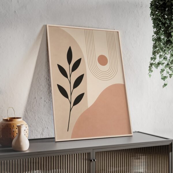 Boho Poster with Wooden Frame — Boho Earth Tone Wall Art - Image 2