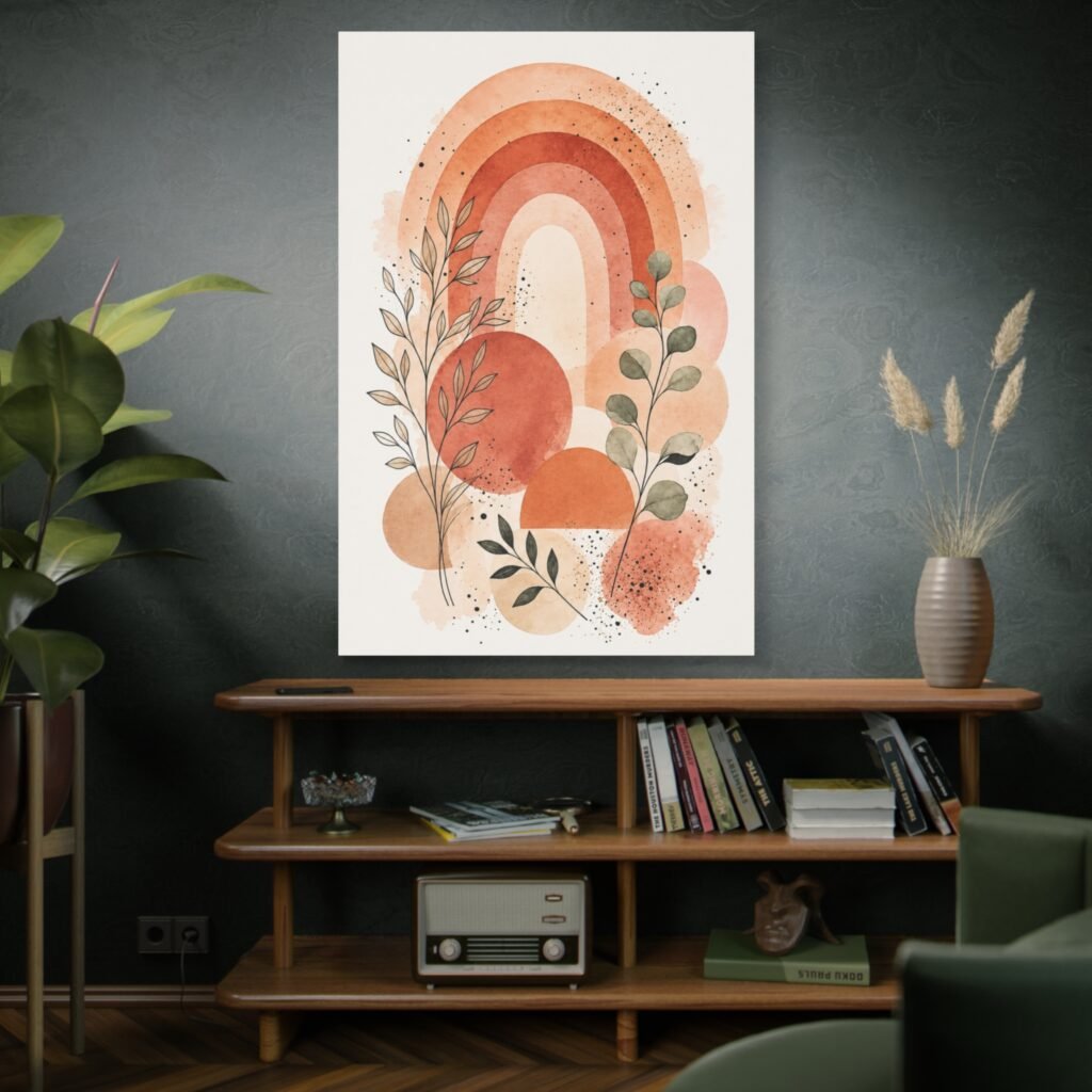 Boho Rainbow Botanical Canvas