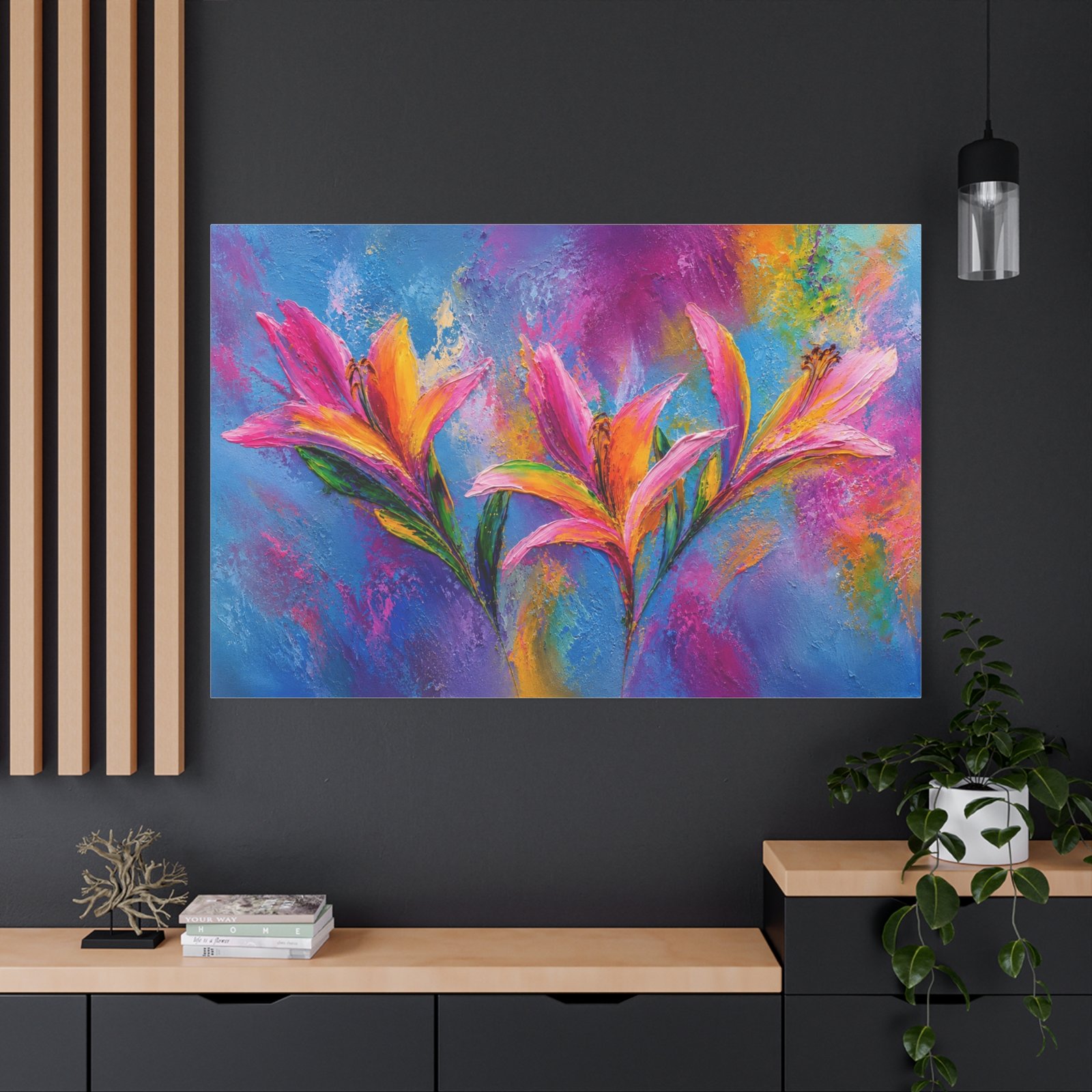 Vibrant Tropical Blossoms Matte Canvas Print - Image 4