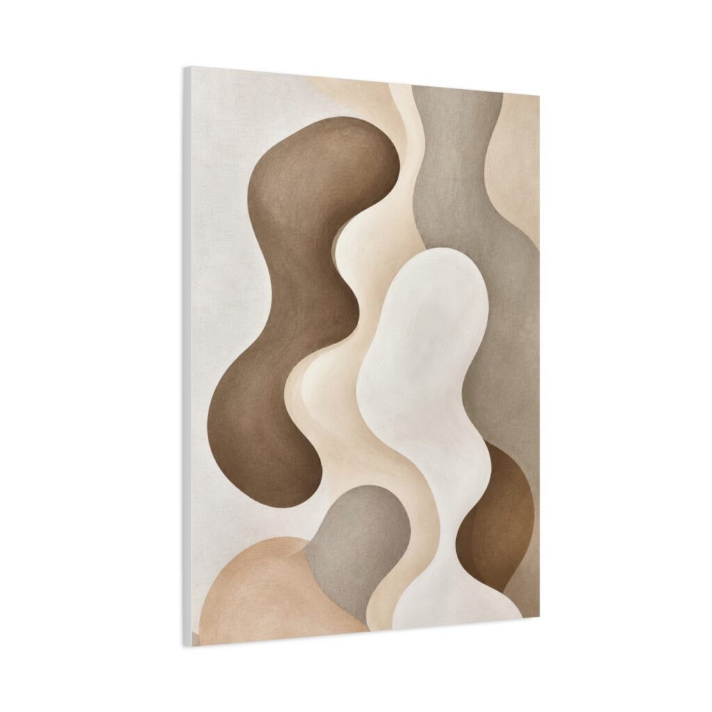 Neutral Abstract Layers Canvas Art — Matte Stretched Wall Decor