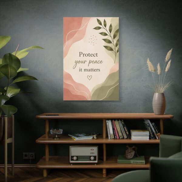 Protect Your Peace Canvas Wall Art — Inspirational Quote Matte Stretched Canvas - Image 5