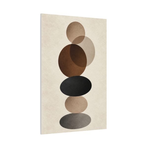 Abstract Neutral Stacked Circles Canvas — Minimalist Geometric Wall Art - Image 3