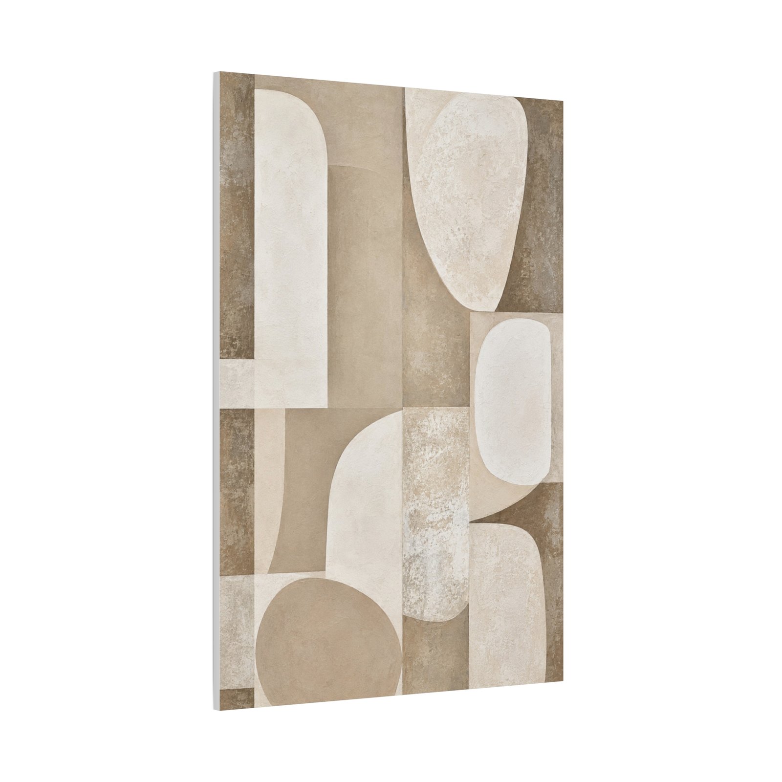 Neutral Abstract Geometric Canvas Print — Beige Modern Wall Art, Matte Stretched 1.25" - Image 3