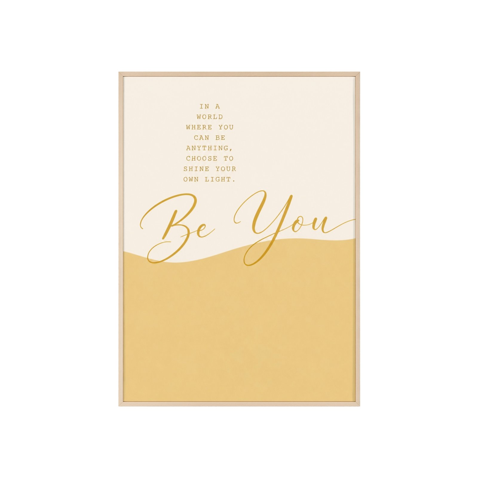 Be You Inspirational Framed Poster — Gold Minimal Wall Art - Image 1