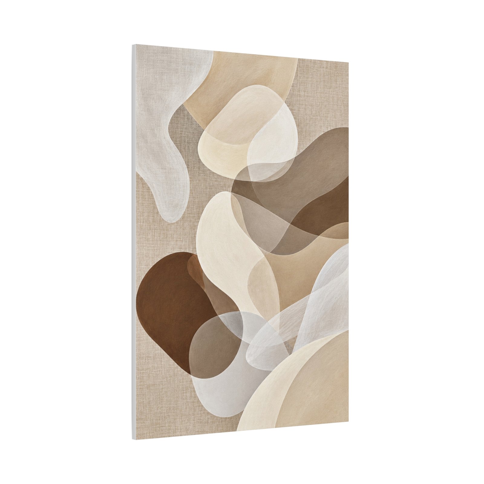 Abstract Neutral Tones Canvas Wall Art - Organic Shapes Matte Stretched Print - Image 3