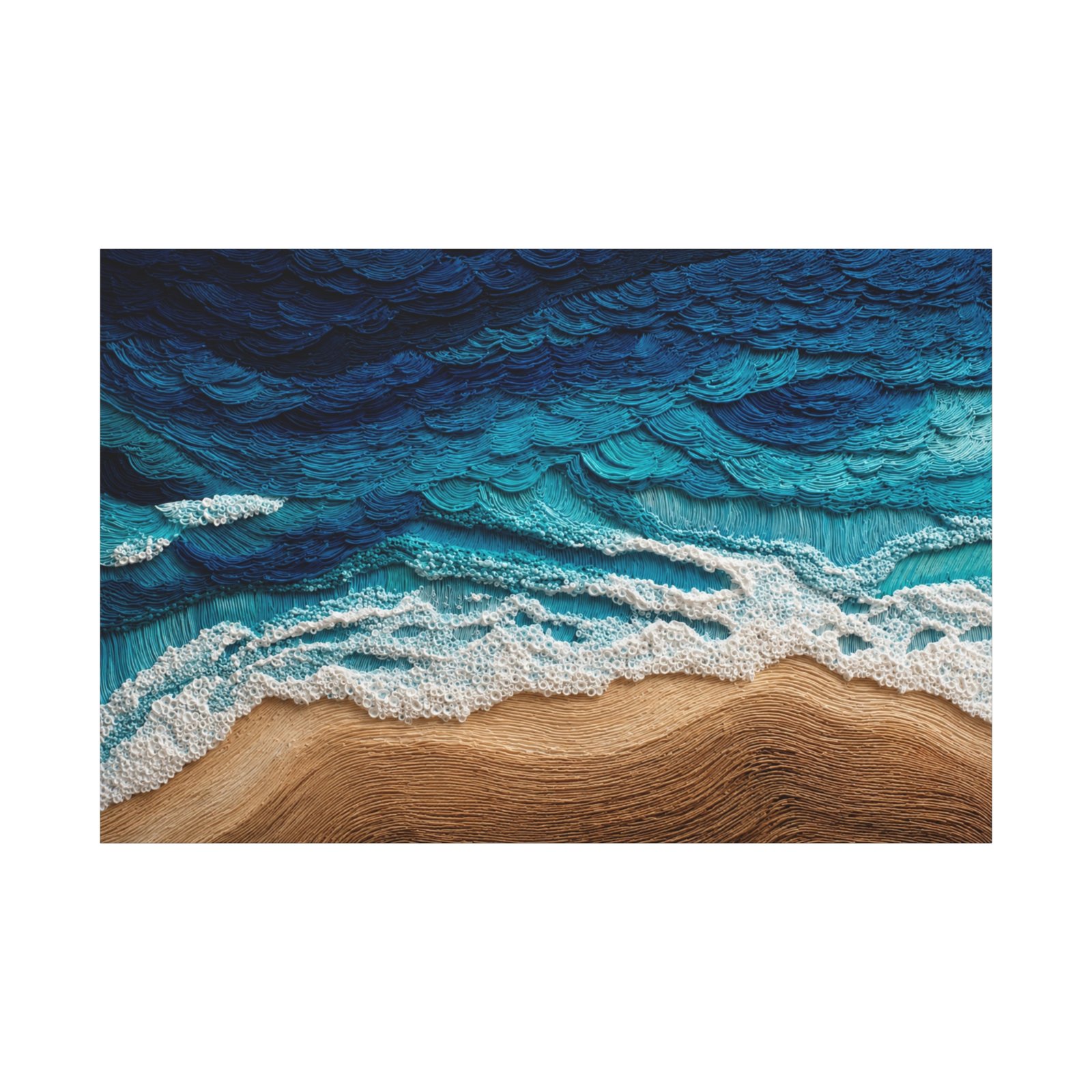 Ocean Waves Matte Canvas Print — Stretched Beach Wall Art - Image 1