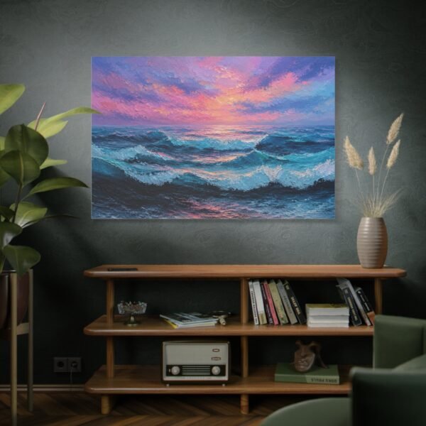 Ocean Sunset Canvas Print — Seascape Matte Stretched Wall Art - Image 5