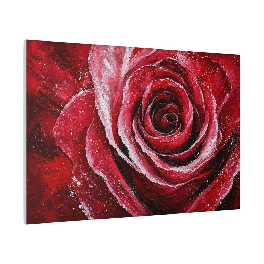 Red Rose Close-Up Matte Canvas Print — Stretched Wall Art